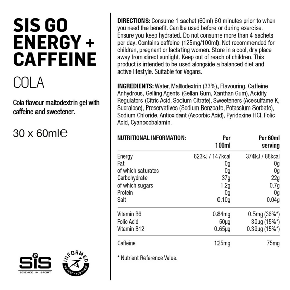 SIS Go Energy + Caffeine Cola Gel 60ml