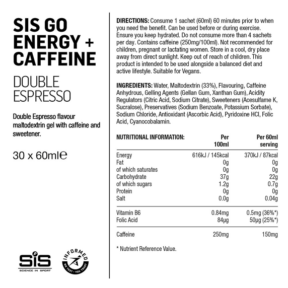 SIS Go Energy + Double Caffeine Double Espresso 60ml